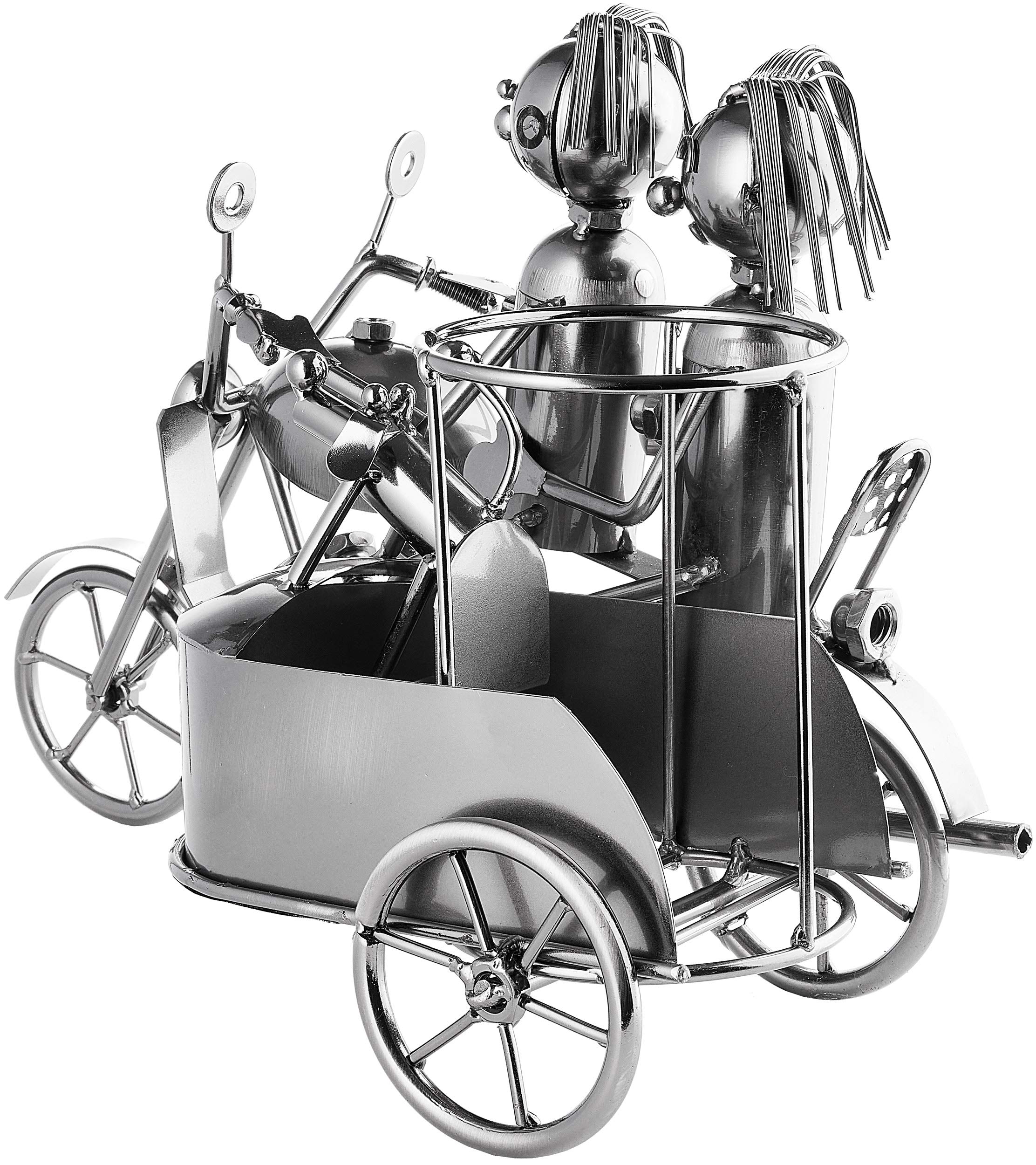 Brubaker Portabottiglie dal Design Coppia sul Moto con Sidecar - con Biglietto di Auguri
