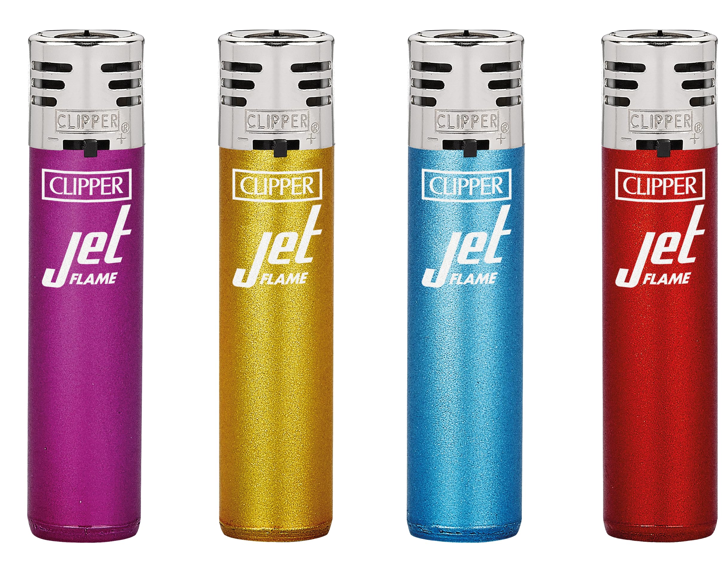 4 X CLIPPER LIGHTERS (JET CRYSTAL 5)