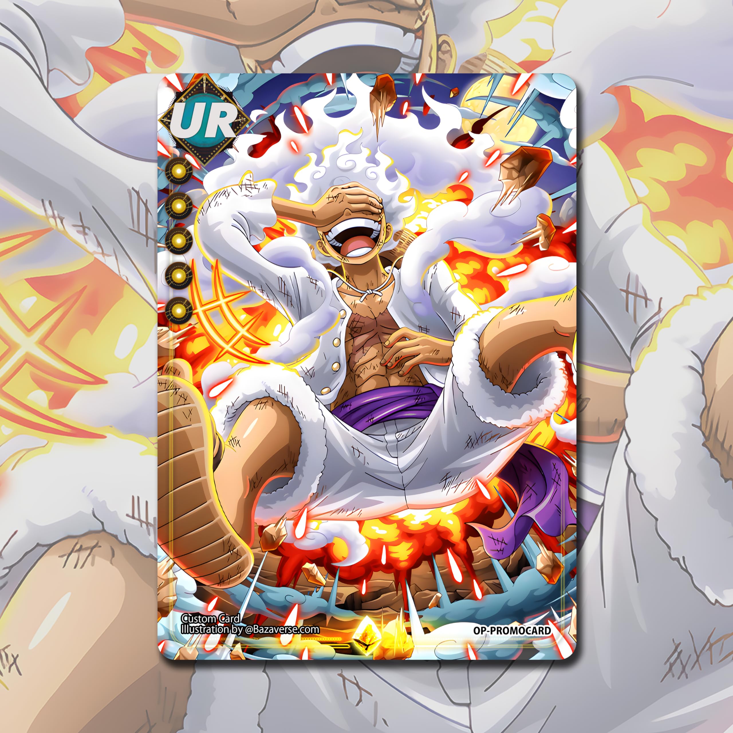 ONE PIECE LUFFY Gear 5 Sun God Nika Ink Custom Holo Standard Size - Foto 11