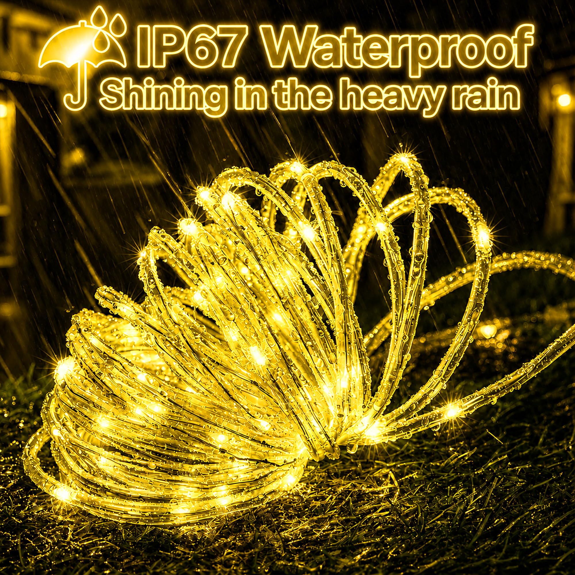 Luce a corda solare 39FT 100LED IP65 impermeabile all'aperto LED di rame fata stringa tubo luci per feste giardino cortile casa matrimonio natale Halloween festa albero decorazione illuminazione