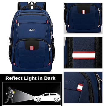 Zaino Donna Cafele Con Porta USB Antifurto - Zaino Lavoro Trapuntato Per Computer