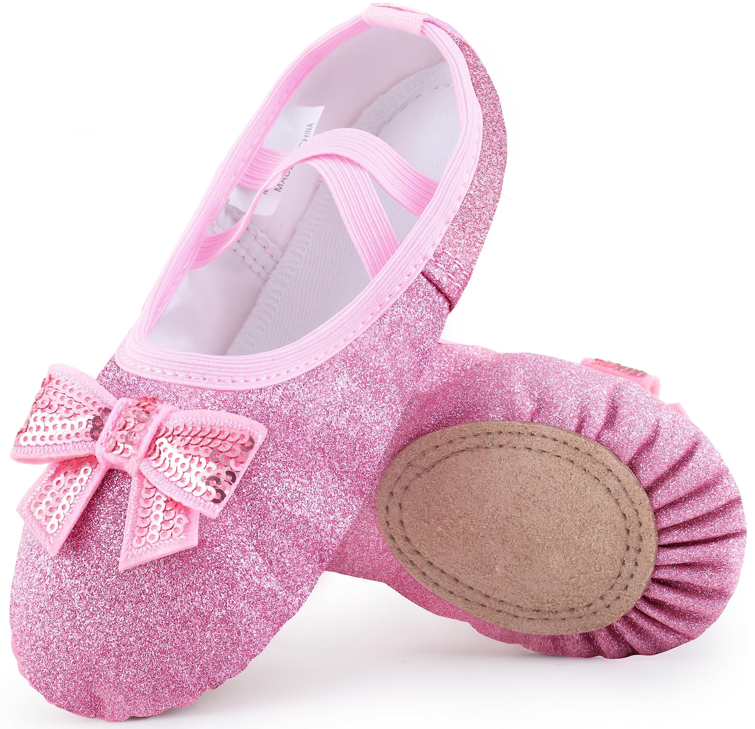 Mulnall Mädchen Ballettschuhe Kinder Ballettschläppchen Schuhe Yoga Tanzschuhe für Tanz Praxis Split-Sohle No-Tie (Kleinkind/kleines Kind/großes Kind)