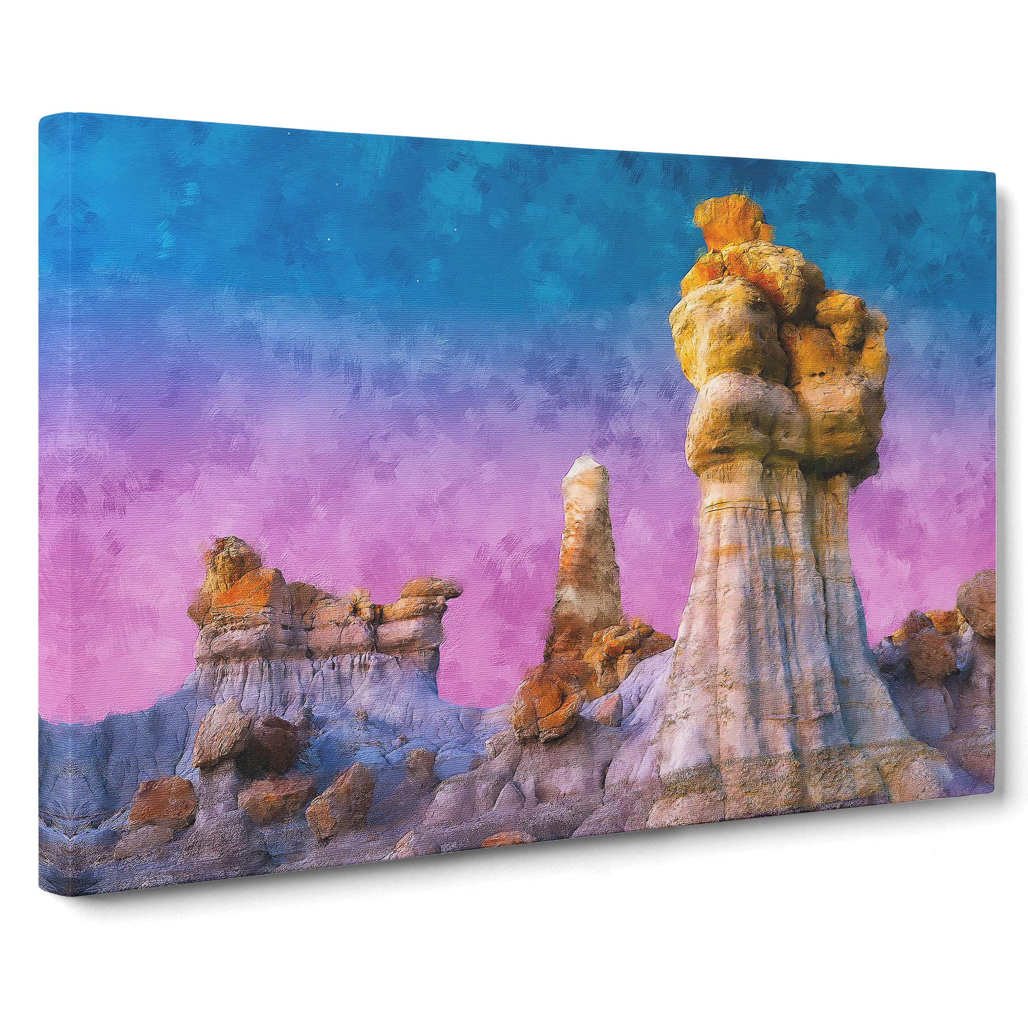 The Badlands In New Mexico Canvas Print, Mixed, 25L x 50W cm