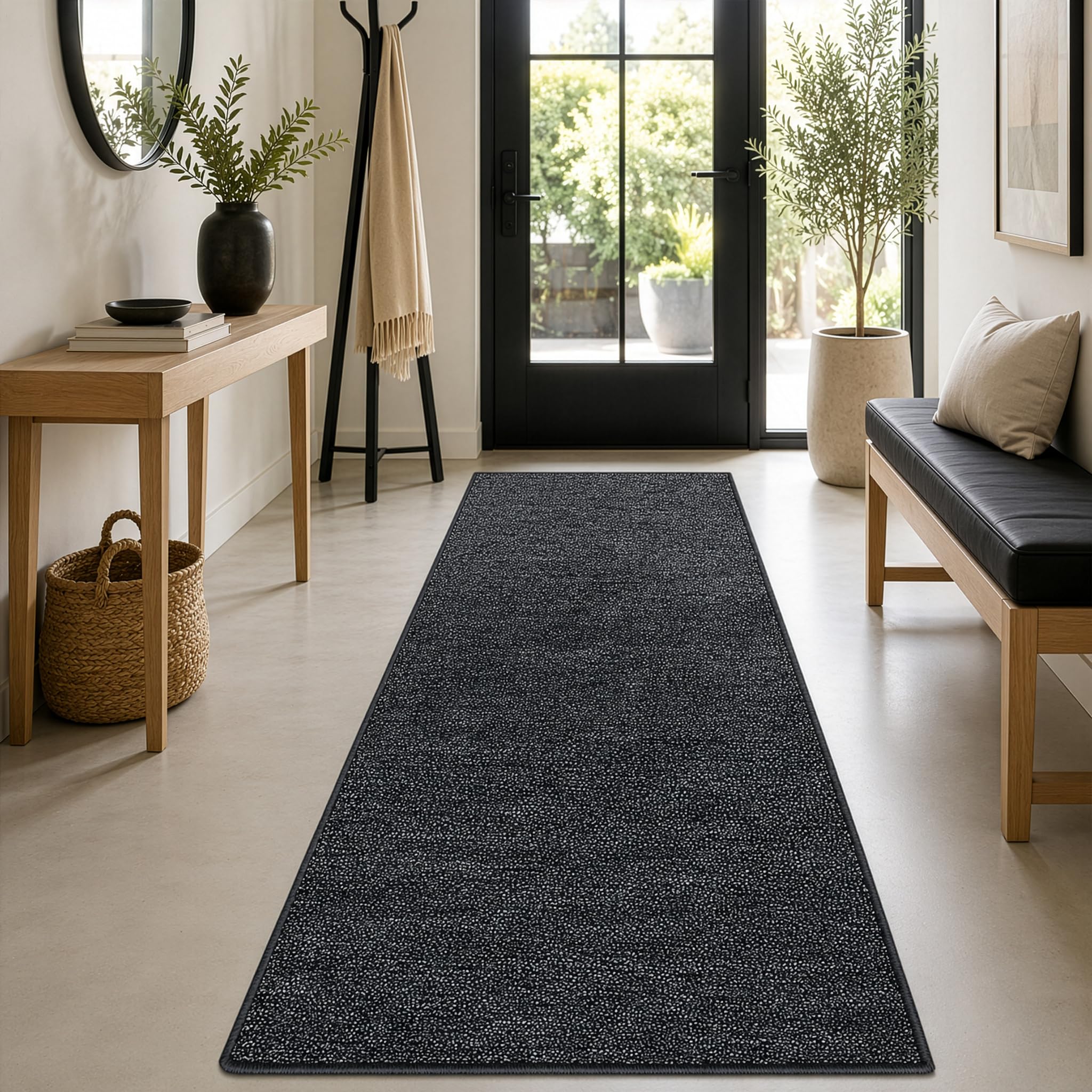 Floordirekt Teppich London | Wohnteppich oder Läufer für Küche, Flur und Wohnraum | Strapazierfähig & pflegeleicht | 11 Farben & viele Größen (200 x 200 cm, Anthrazit 77)