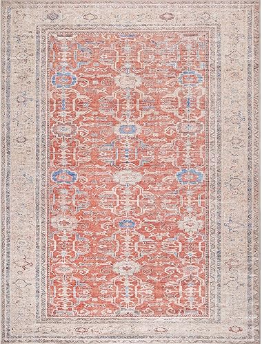 Miniatura 2 de CAMILSON Alfombras estampadas ultra finas y superfuertes para sala de estar o dormitorio, envejecidas, vintage, 8x10, resistente a las manchas y al