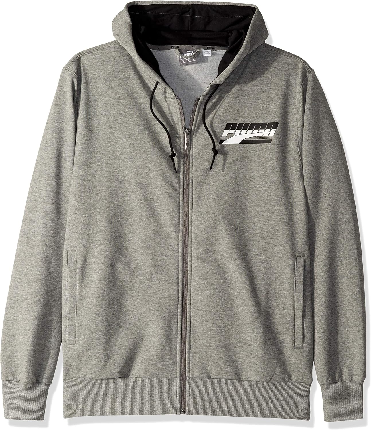 Puma Men's Rebel Hooded French Terry Jacket, Medium Gray Heather, L