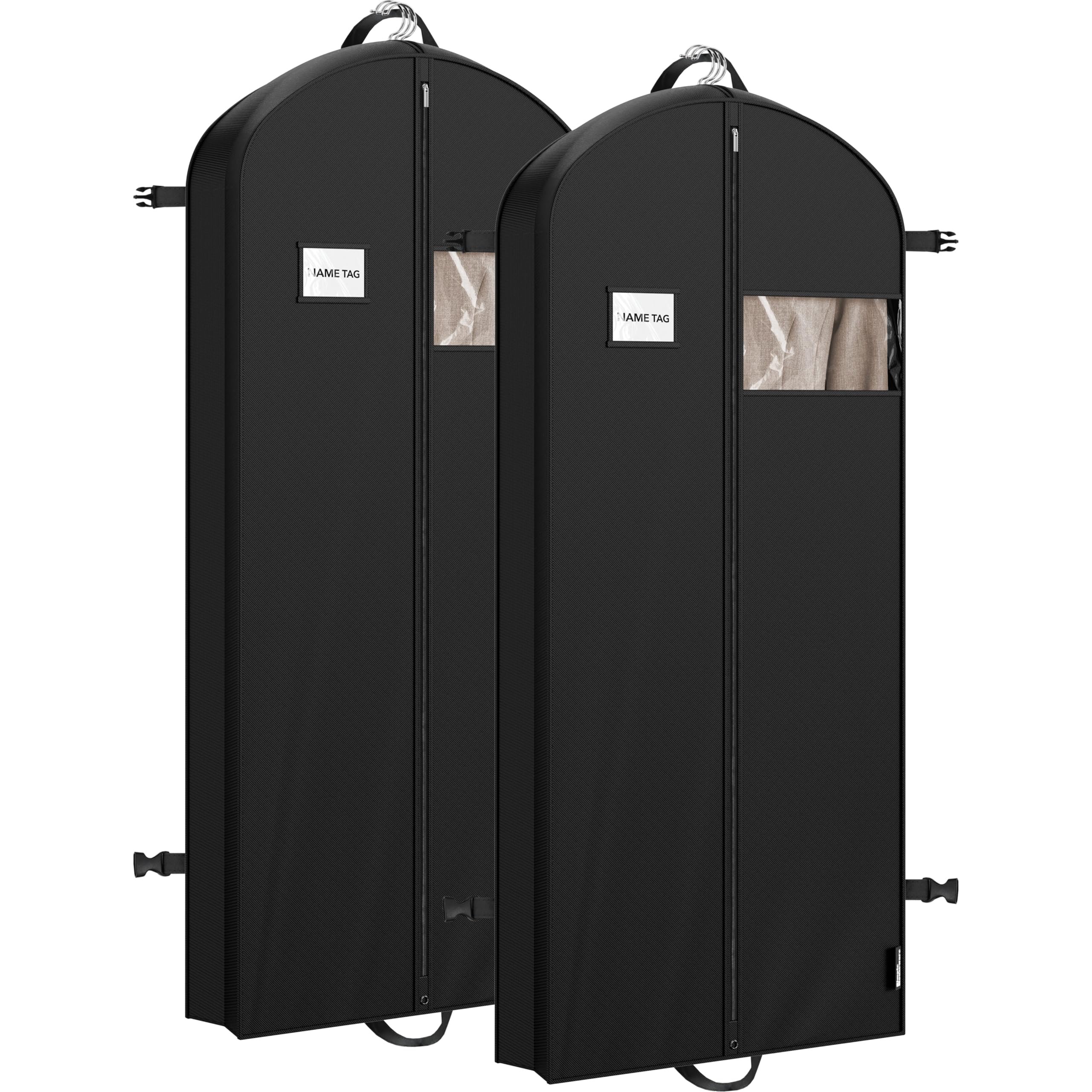 Simple Houseware 2 Pack 60'' Travel Garment Bag for Suits, Dresses, Coats, Tuxedos, Heavy Duty 300D Polyester