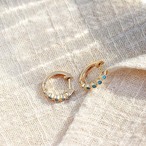 Miniatura 4 de VACRONA Gold Hoop Earrings Huggie for Women Cubic Zirconia 14k Gold Plated Small Huggie Hoops Earrings Hypoallergenic Jewelry Gifts