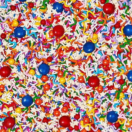 Miniatura 2 de Fancy Sprinkles Gránulos de azúcar real, para helado, galletas, pasteles, cupcakes, decoración de postres, multicolor, chispas de arcoíris con