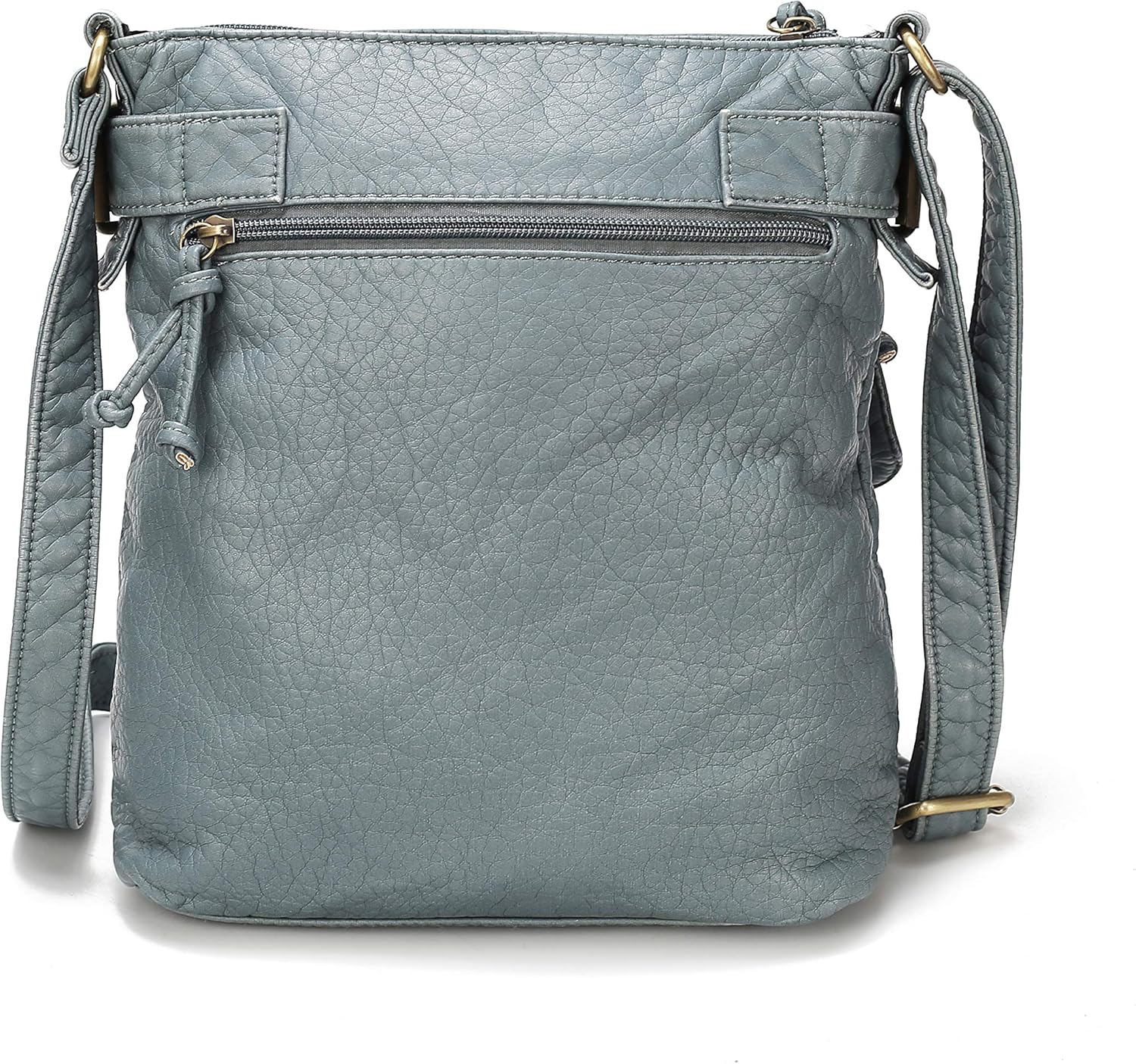 MKF Crossbody Bag for Women: PU Leather Tote Shoulder Bag, Soft Slouchy Handbag Purse, Lady Multi Pocket Pocketbook