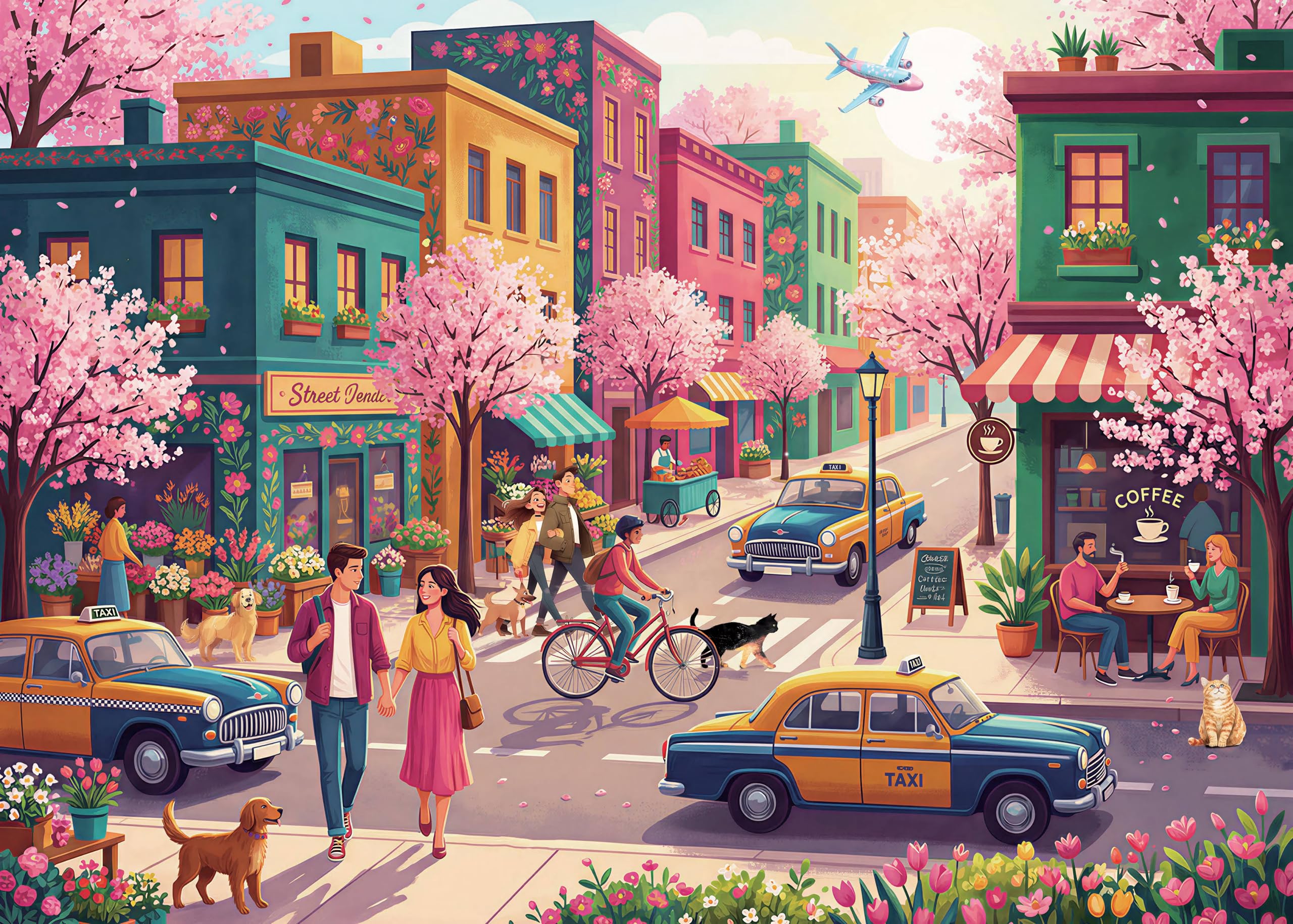 Nattork Jigsaw Puzzles 1000 Pieces for Adults or Families Pieces Fit Together Perfectly (Sakura Strasse)