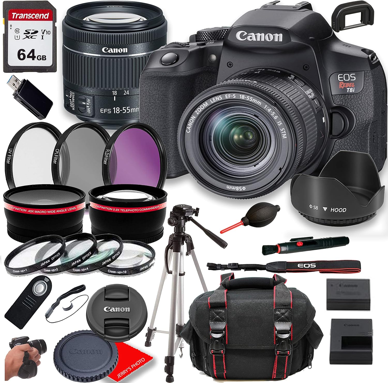 Canon EOS Rebel T8i DSLR Camera with 1855mm Lens++ Case