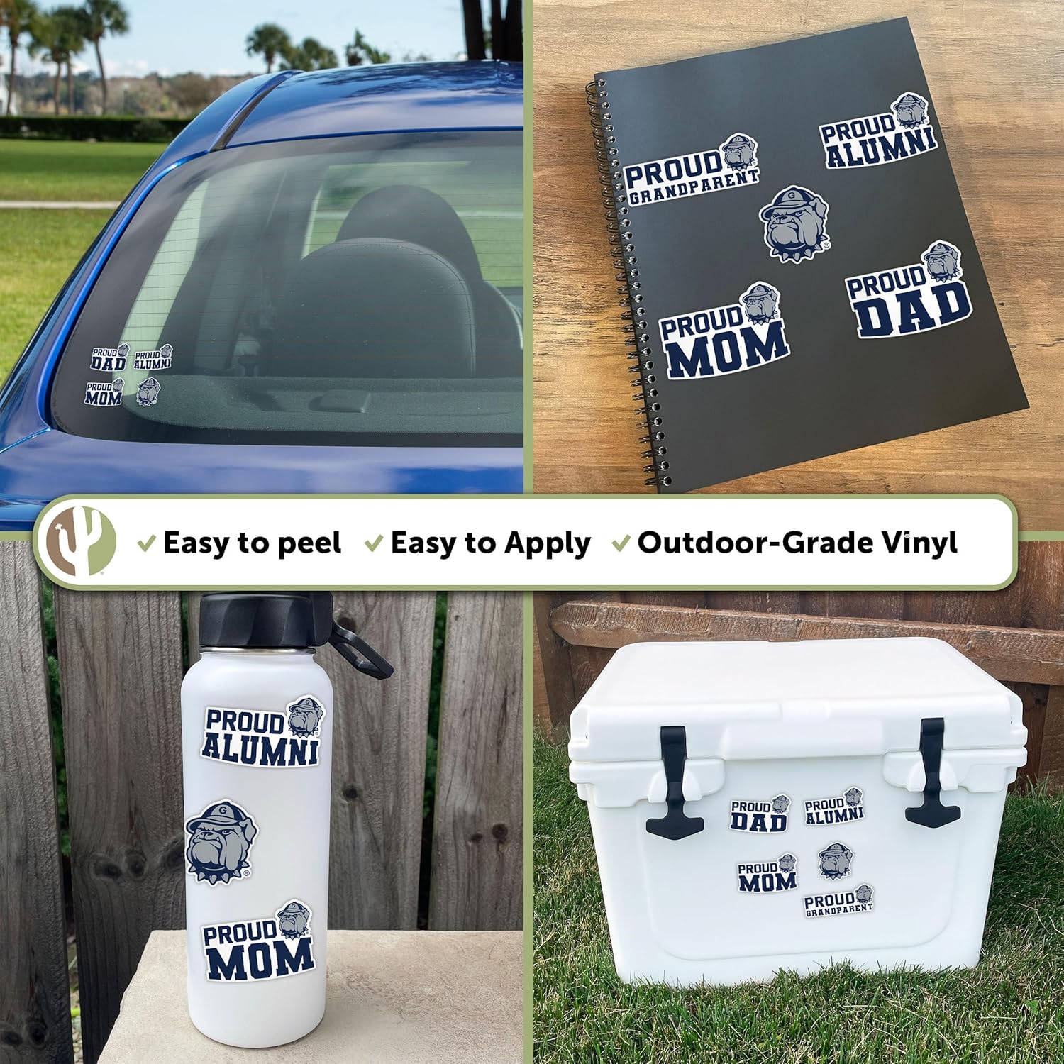 Desert Cactus Georgetown University Sticker Hoyas GU Vinyl Decal Laptop Water Bottle Car Scrapbook (Family Full Sheet)