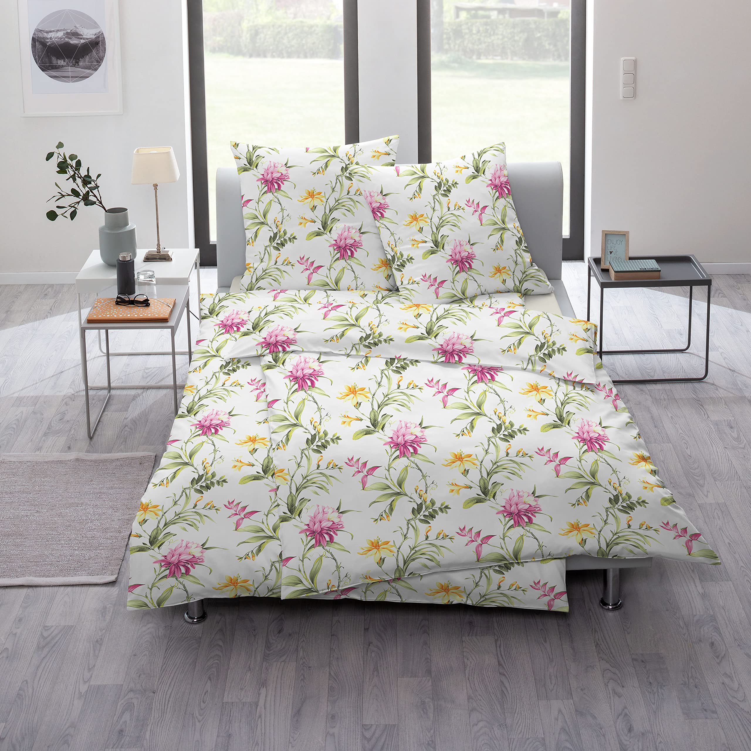 ESTELLA Biancheria da letto Mako Interlock Jersey Lilian Salvia 1 copripiumino 135 x 200 cm + 1 federa 80 x 80 cm