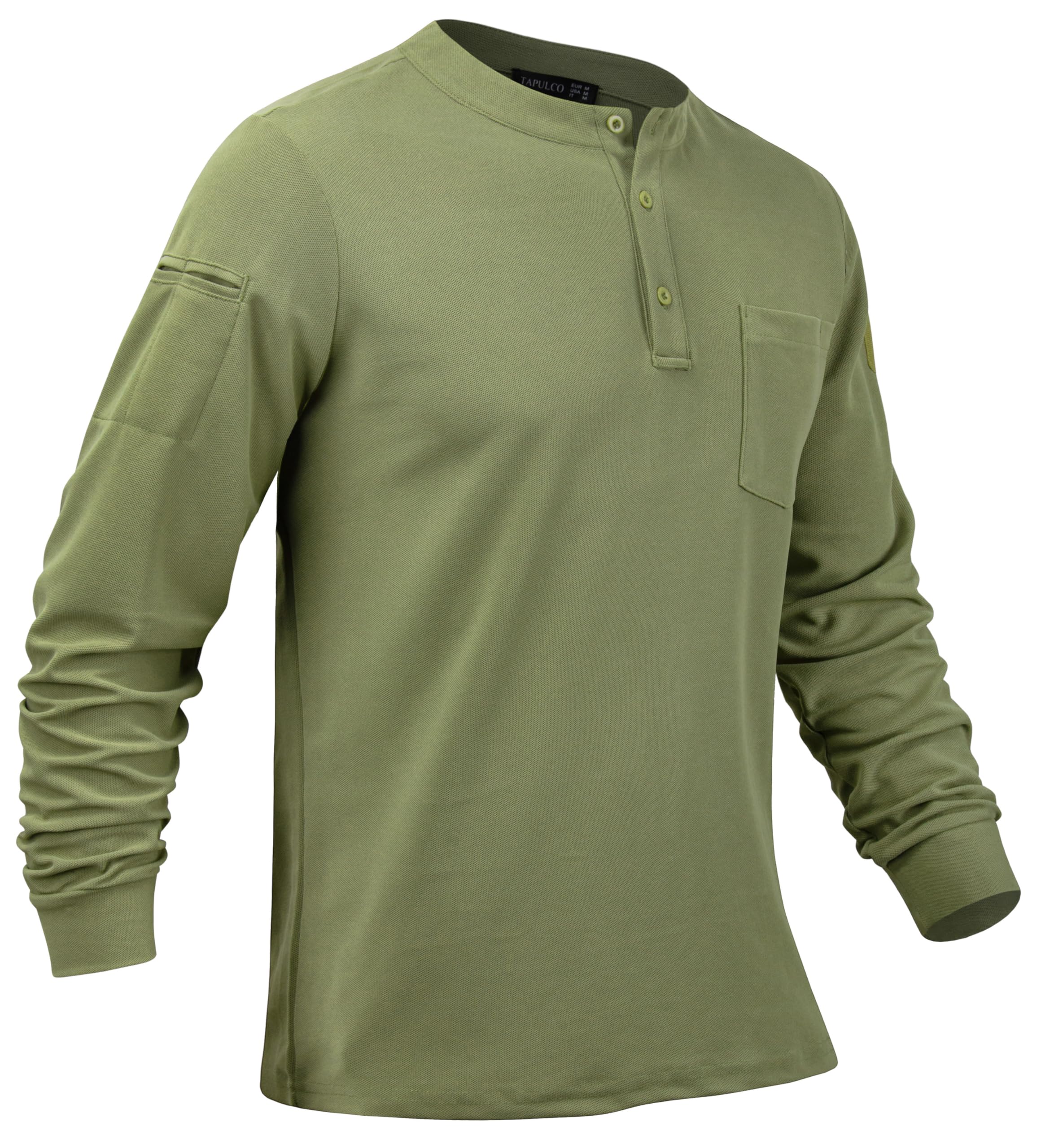 TAPULCO Mens Tactical Long Sleeve T-Shirts Pique Military Pullover Outdoor Hiking Casual Sports Casual Shirts