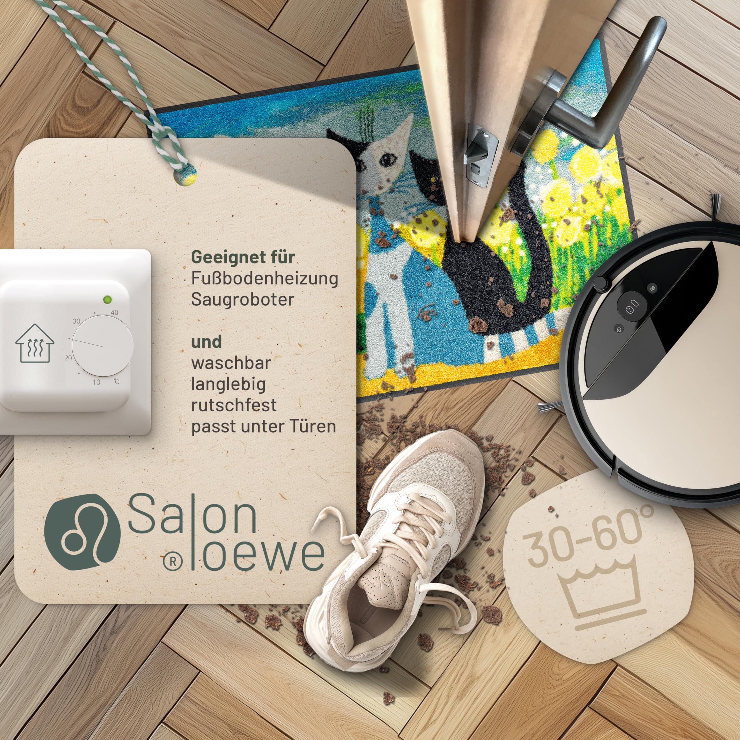 Salonloewe Fussmatte Springtime I Schmutzfangmatte & Fußabtreter für Innen 50 x 75 cm
