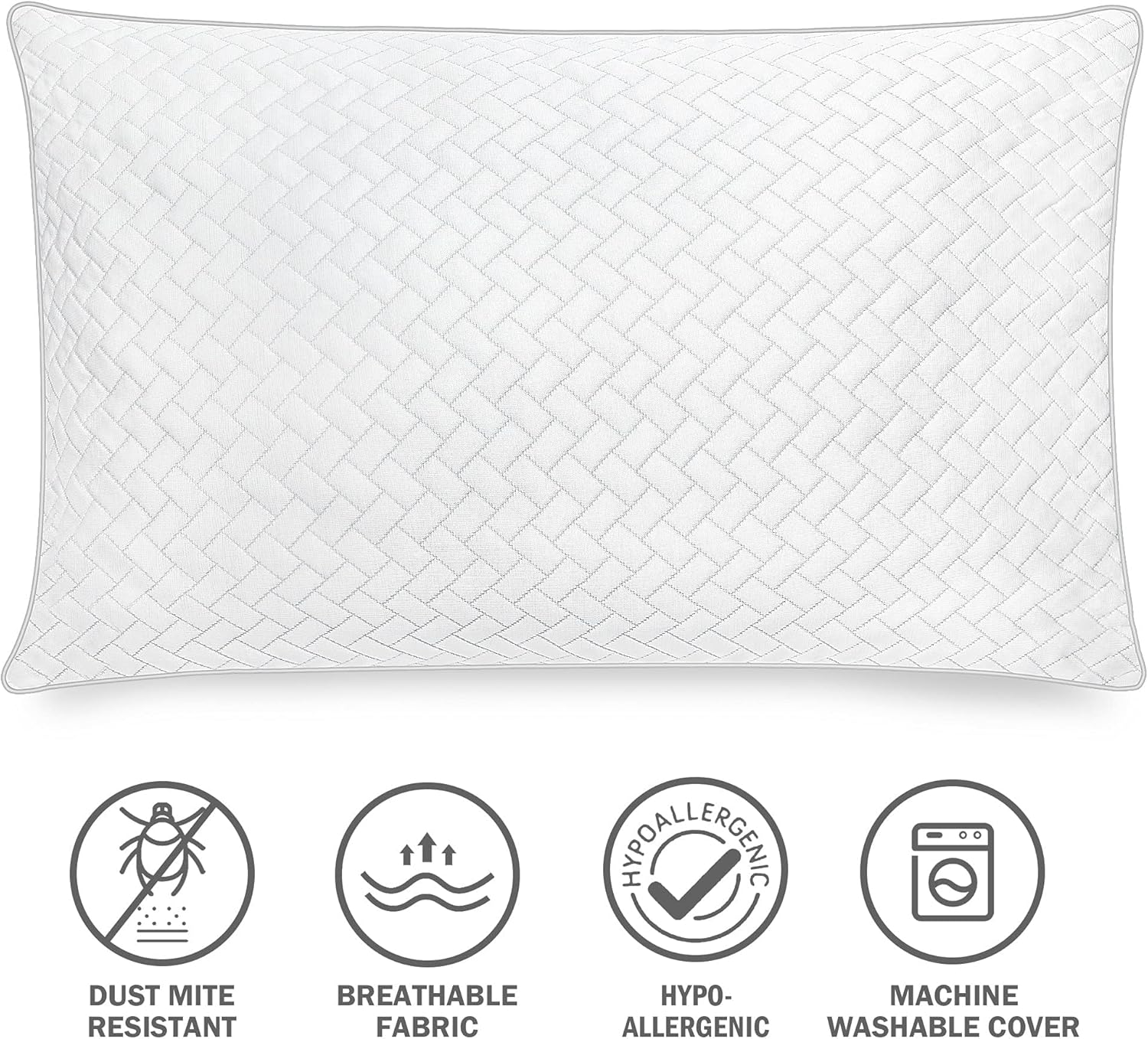 Enjoy Life Cooling Pillow Protectors with Zipper, Quilted Cold Pillowcases for Hot Sleepers, Super Soft Pillow Covers, Polyethylene(PE)-Set of 2 (Queen)