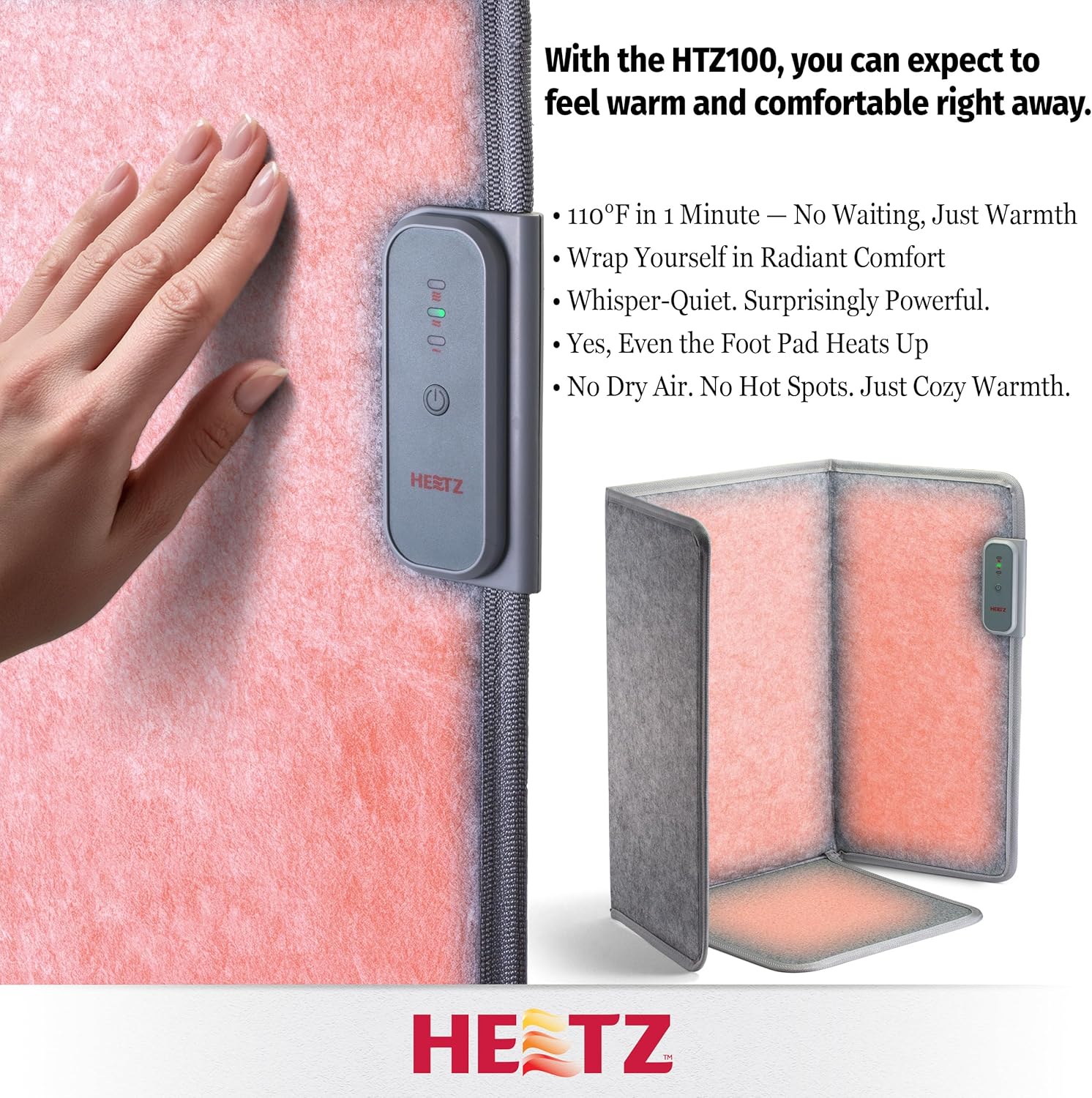 Foldable Foot & Leg Heater, Portable Under Desk Space Heater & Warmer, Heated Floor Mat, Tip-Over Protection, Auto Shutoff, Ideal for Home, Office, or Desk Use, Compact & Safe Design