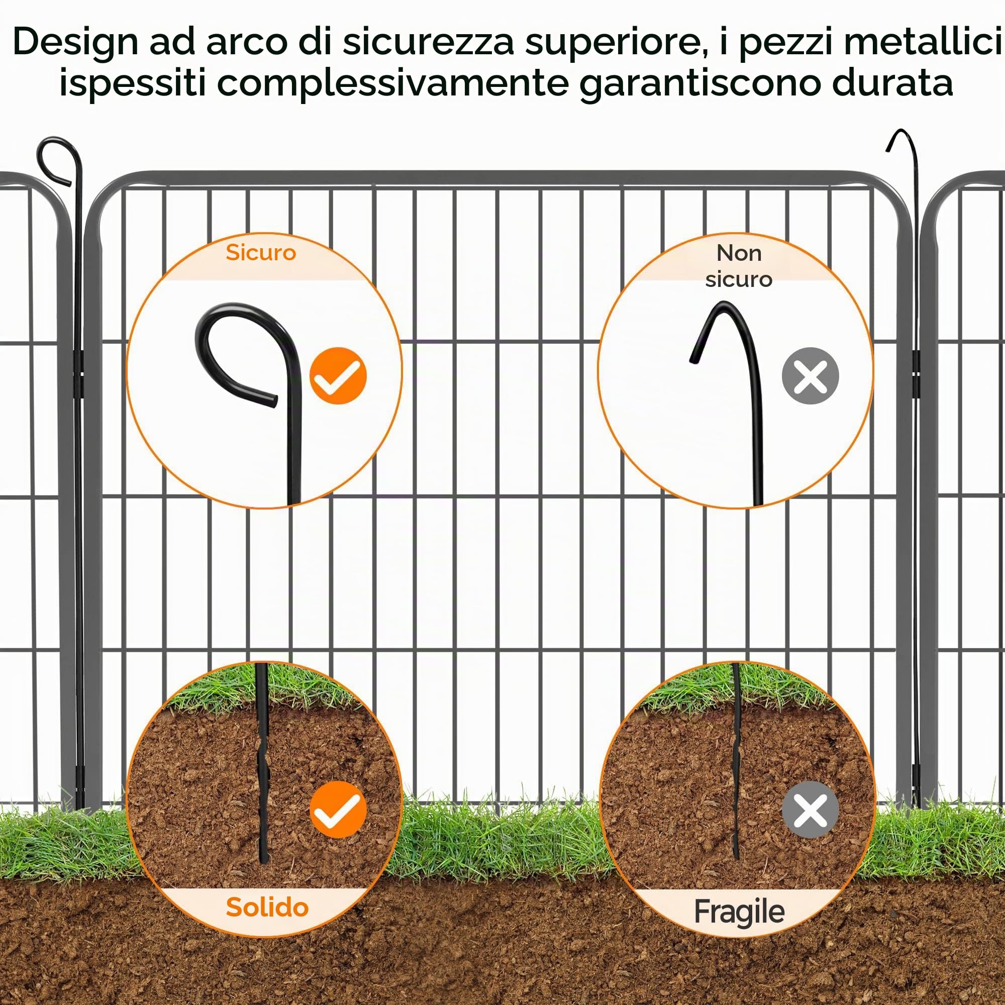 Yaheetech Recinto per Cani Grande da Interno Esterno Giardino Conigli Cuccioli Recinzione Animali Domestici Rete 6 pz 80 x 80 cm Nero