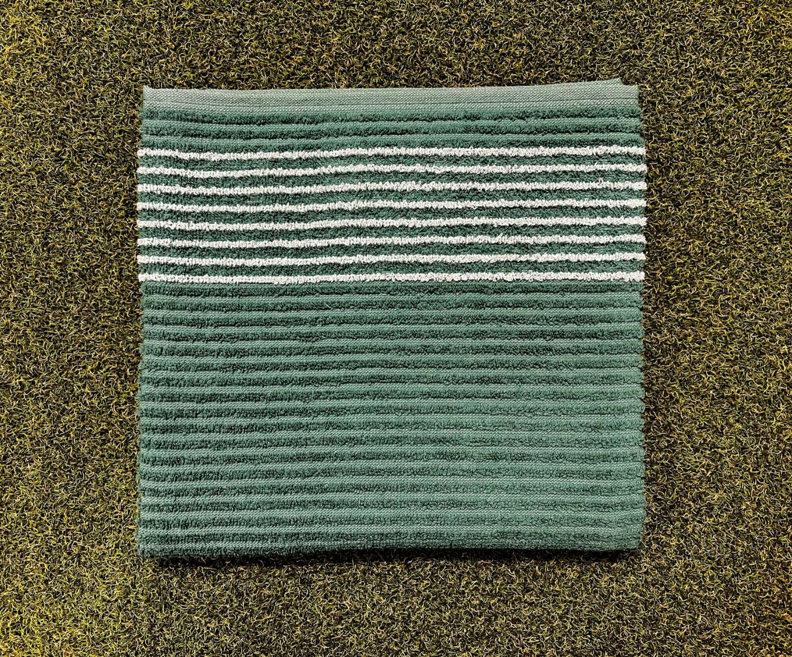 Large 22" x 44" Golf Tour Caddy Towel - White w/Blue, Black, Red, Green Stripe