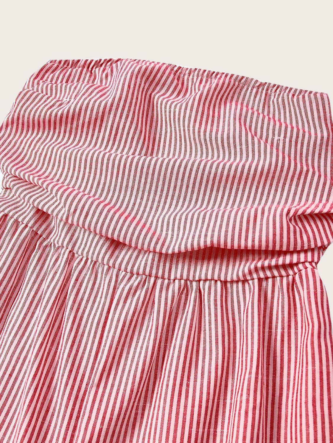 Women's Summer Striped Ruched Tube Top Romper Strapless Wide Leg Going Out Jumpsuits