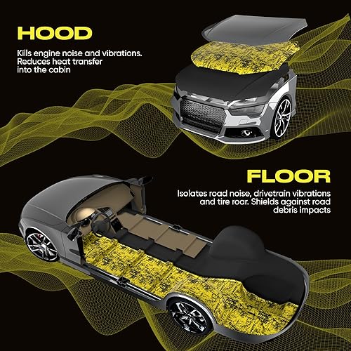 Miniatura 7 de SGM Gold Exclusive Alfombrilla de Amortiguación de Sonido para Auto 80 mil (2mm) 36 pies cuadrados (3.4 m), Aislante de Sonido Automotriz, Material