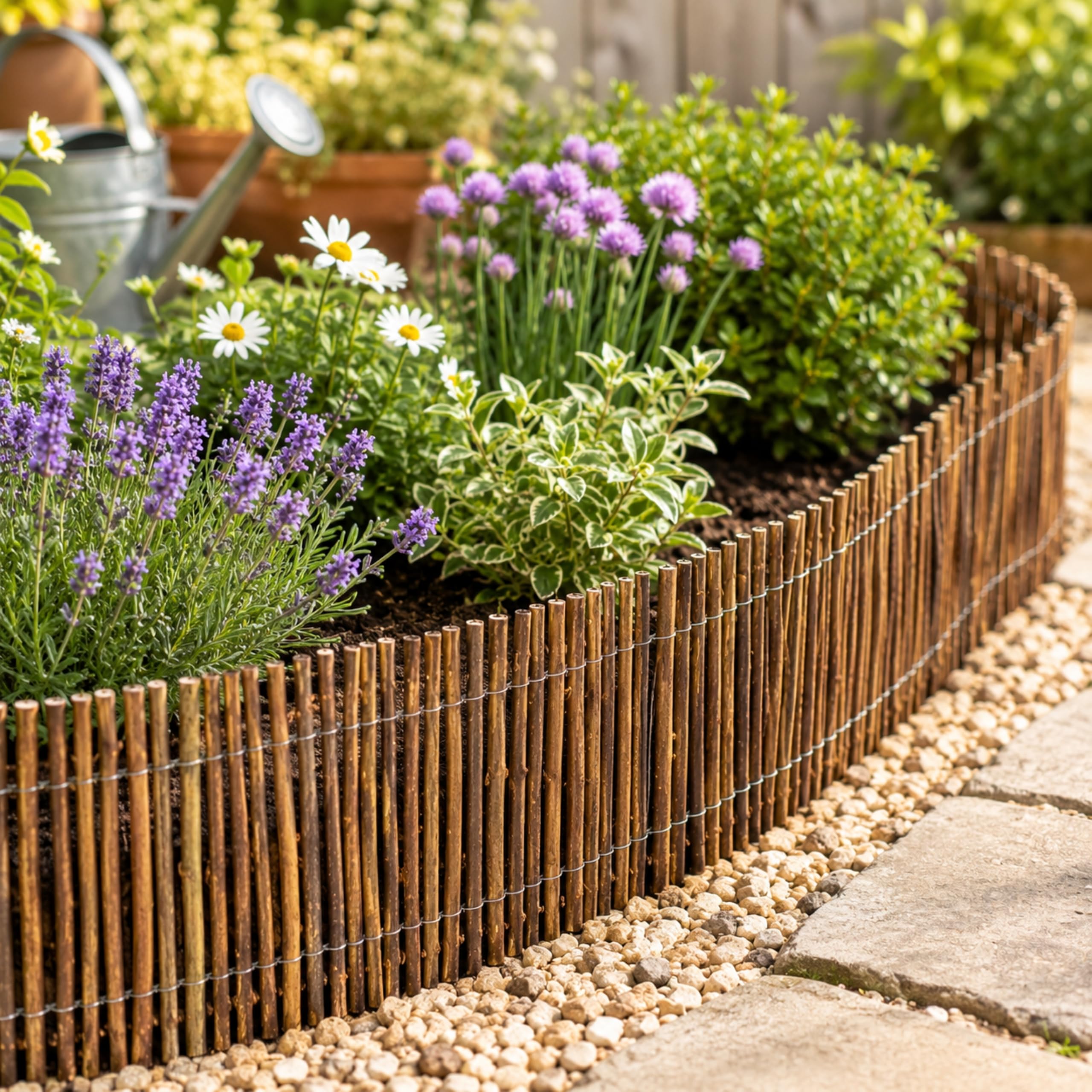Willow Garden Edging Roll 2m x 15cm Natural Border Fence