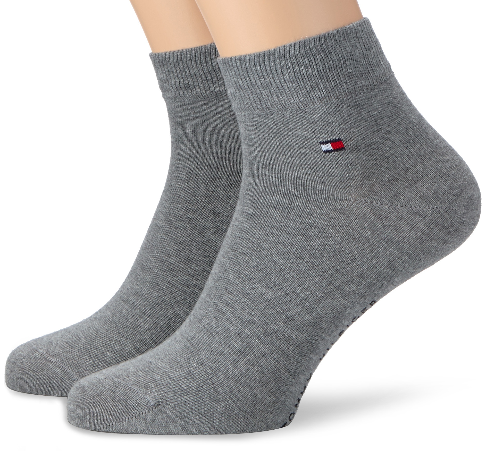 Tommy Hilfiger Herren Socken TH MEN QUARTER 2P, Gr. 39/42, Grau (mid grey)