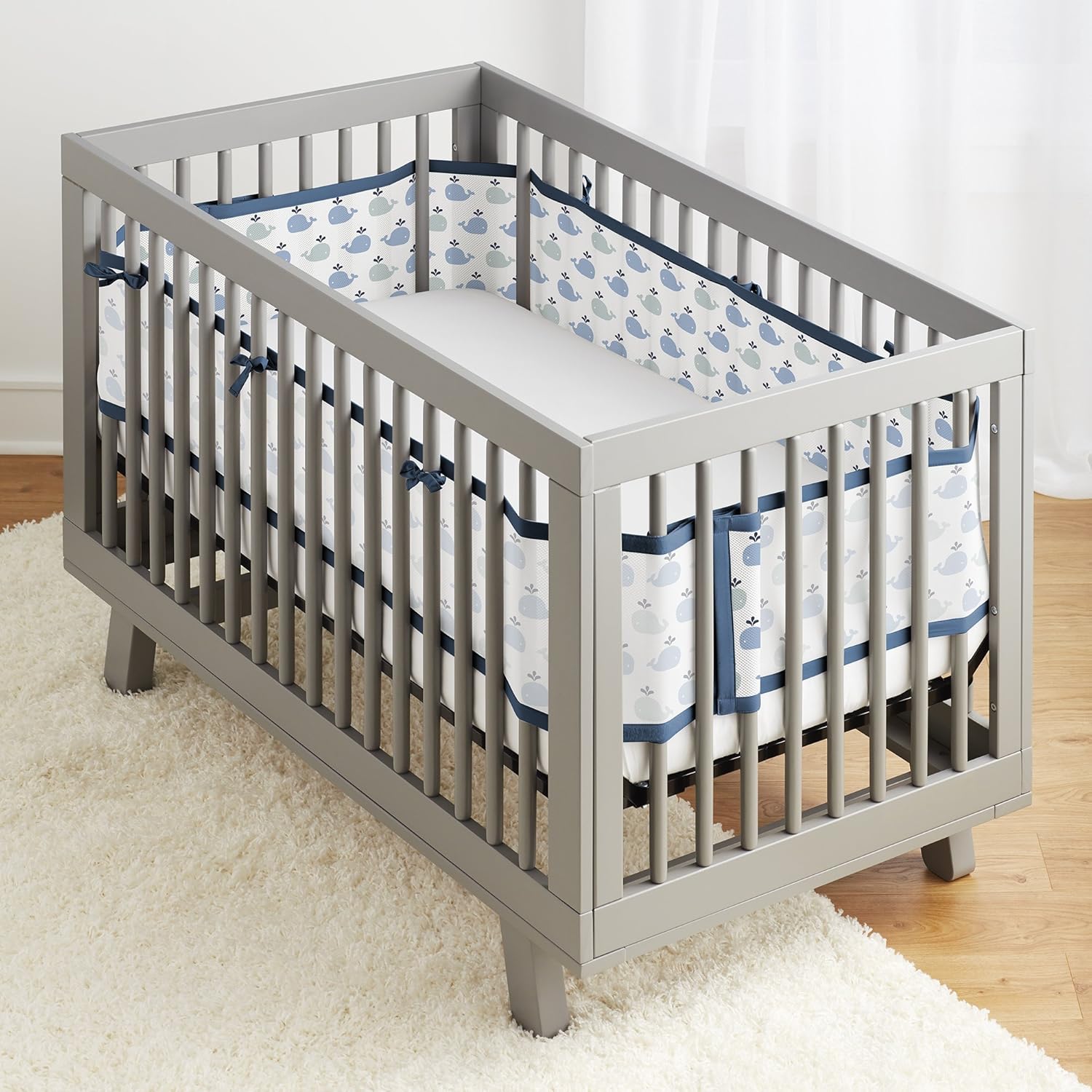 BreathableBaby Breathable Mesh Liner for Full-Size Cribs, Classic 3mm Mesh, Best Friends (Size 4FS Covers 3 or 4 Sides)
