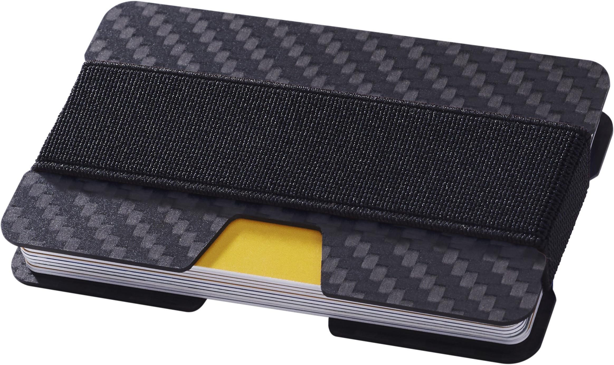 Isooak Credit Card Holder Slim Black Carbon Fiber Card Case Wallet (black1)