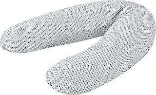 Träumeland T040129 poduszka do karmienia i dla kobiet w ciąży z poszyciem bawełnianym i delikatnym, cichym wypełnieniem - wzór: Geo mix, 190 cm, wielokolorowa