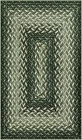 Maples Rugs Marion Bohemian Braided Green Area Rug 34x20 - Washable Non-Slip Low-Profile Made in USA Kitchen Bathroom Rug