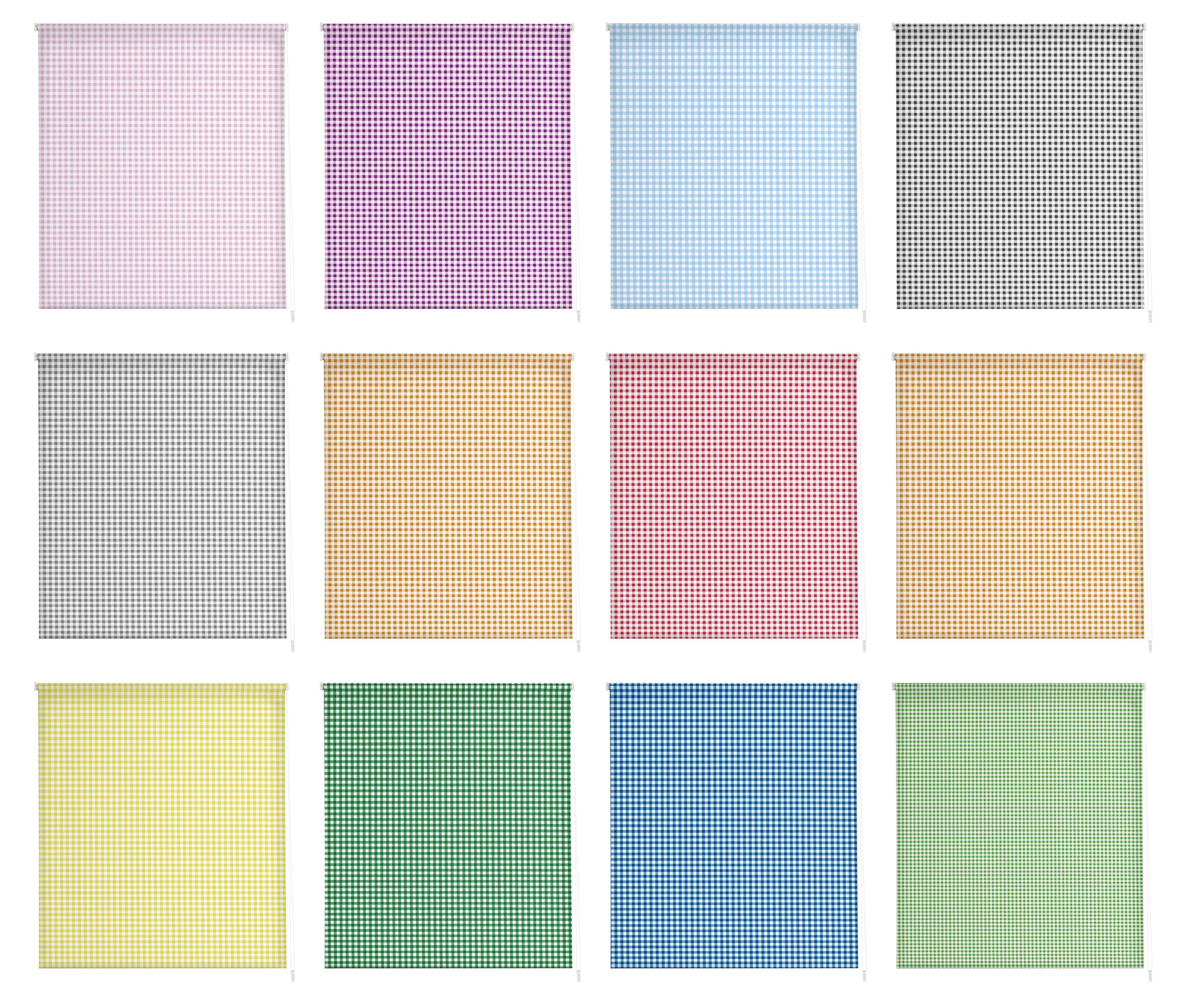 Estoralis | Cuisine | Store Enrouleur Moderne | Tissu translucide imprimé | Vichy-2 Rose | 150 x 180 cm. (Largeur/Hauteur) Taille du Tissu 147 x 175 cm. | Stores pour fenêtres et Portes