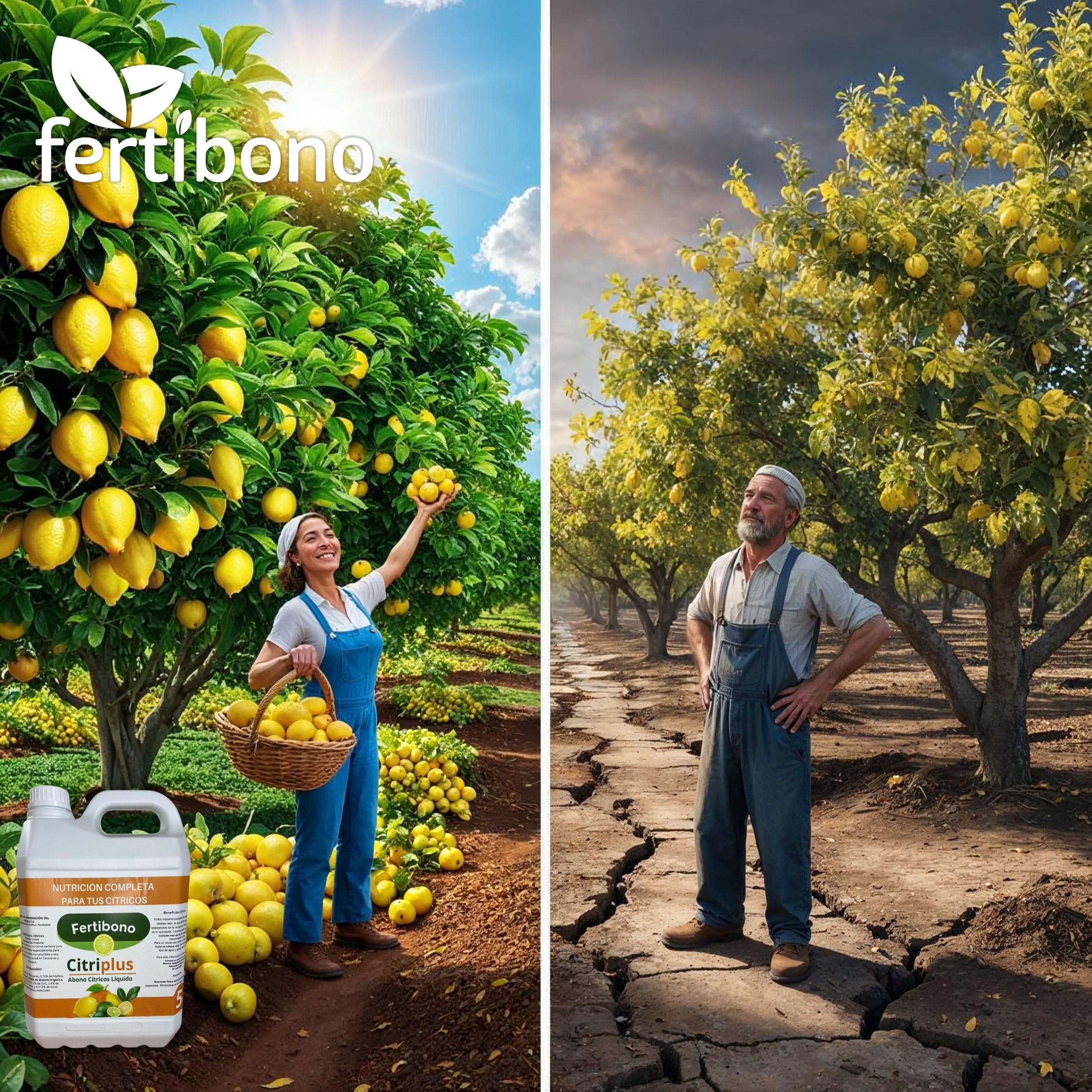 Fertibono CitriPlus: Abono Cítricos, (5L), Rico en Hierro, Zinc, Calcio,Manganeso, Magnesio, AminoAcidos y NPK - Abono Plantas, Ecológico, Residuo Cero