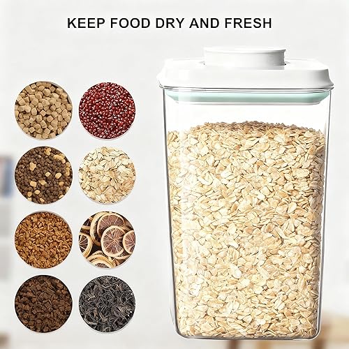 Miniatura 5 de Cozey Daily Recipiente hermético para almacenamiento de alimentos, dispensador de alimentos con tapas, contenedor apilable sin BPA para café, harina
