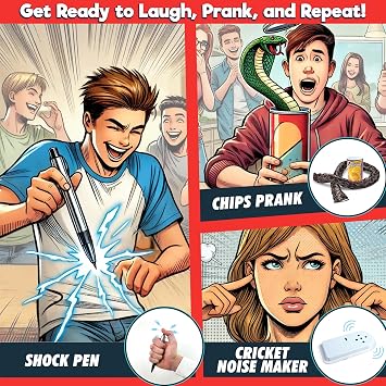 BLOONSY Prank Kit for Teens and Adults | Fart Spray, Cricket Noise Maker and Over 20 Prank Stuff | Prank Toys Pack Set Box for Gifts for Kids
