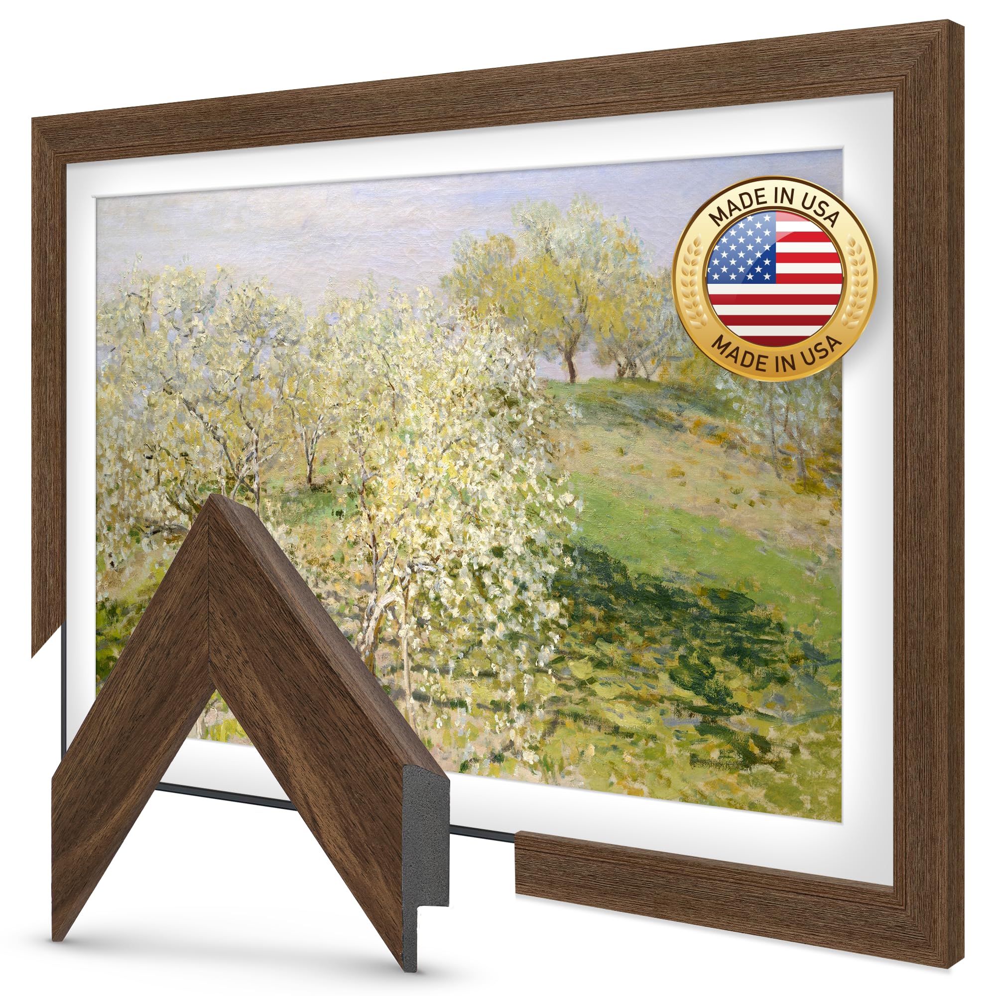 Museum Walnut 65" Slim Deco TV Frame - Compatible ONLY with Samsung The Frame TV and Pro TVs (Fits 2021-2026, LS03A, LS03B,LS03C,LS03D,LS03FA,LS03FW)