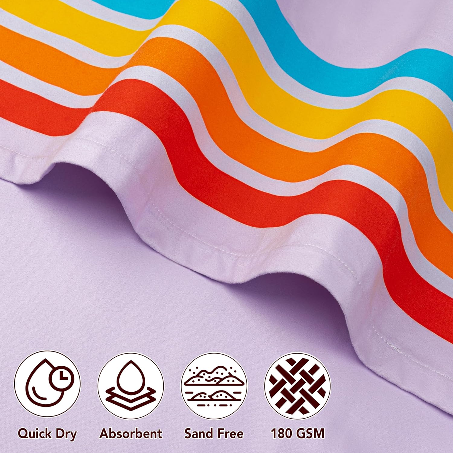 SUN CUBE Kids Towel Changing Swim Robe Surf Poncho, Quick Dry Microfiber Hooded Wearable Blanket for Boys Girls 8-12 Years, Sunset Purple - Image 4