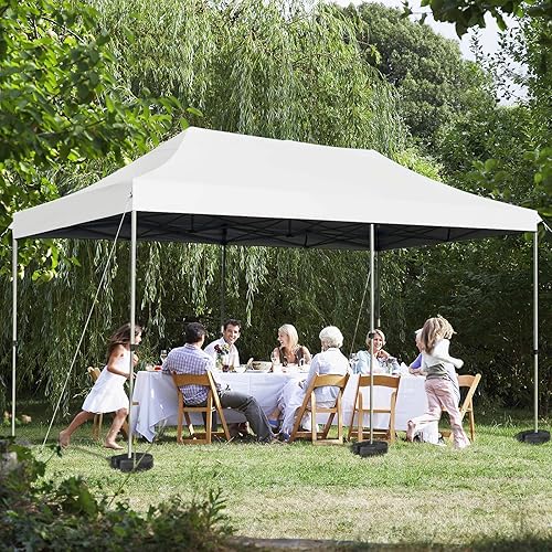 Miniatura 8 de Tangkula Juego de 6 pesas para toldo, kit de placas de peso de 30 libras con diseño sin pellizcos para una fácil instalación y extracción, pesas de