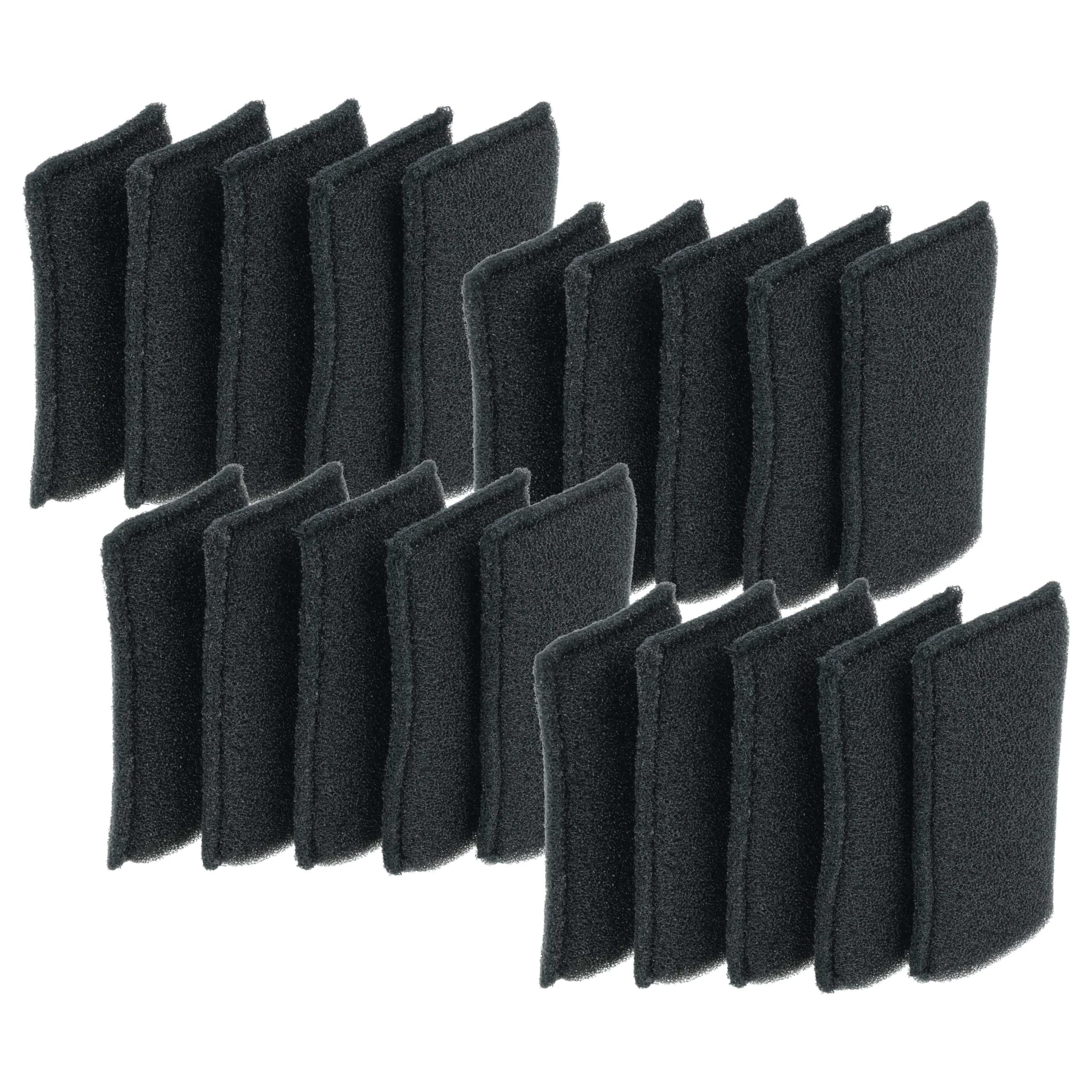 vhbw 20 x filtr do odkurzacza kompatybilny z Einhell TE-VC 18/10 Li-Solo, 18/10 Li-Solo; EX; odkurzacz NA – filtr piankowy, czarny