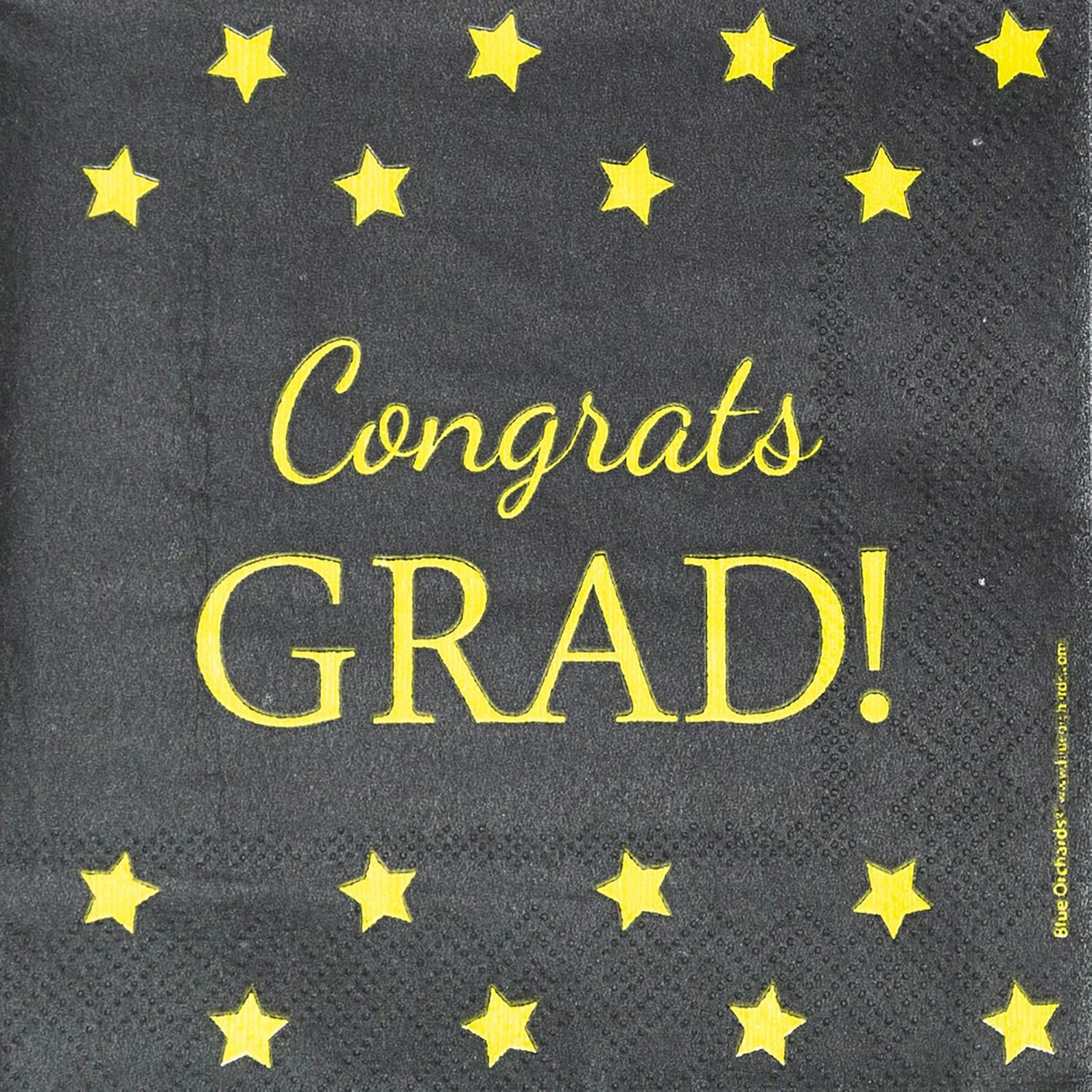 Graduation Napkins, Congrats Grad Party Supplies, Cocktail and Beverage Napkins, 100-Pack, 5 x 5 Inches Folded