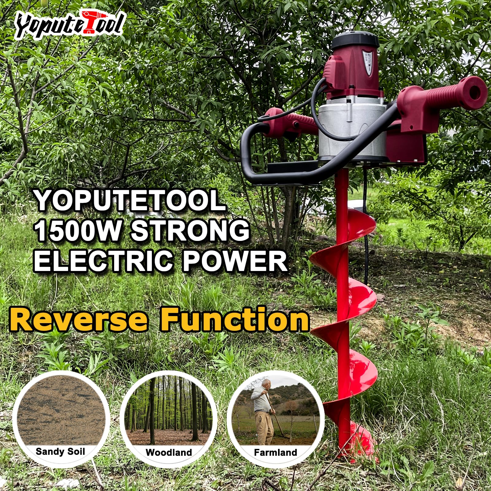 Electric Post Hole Digger - 1500W Power -3
