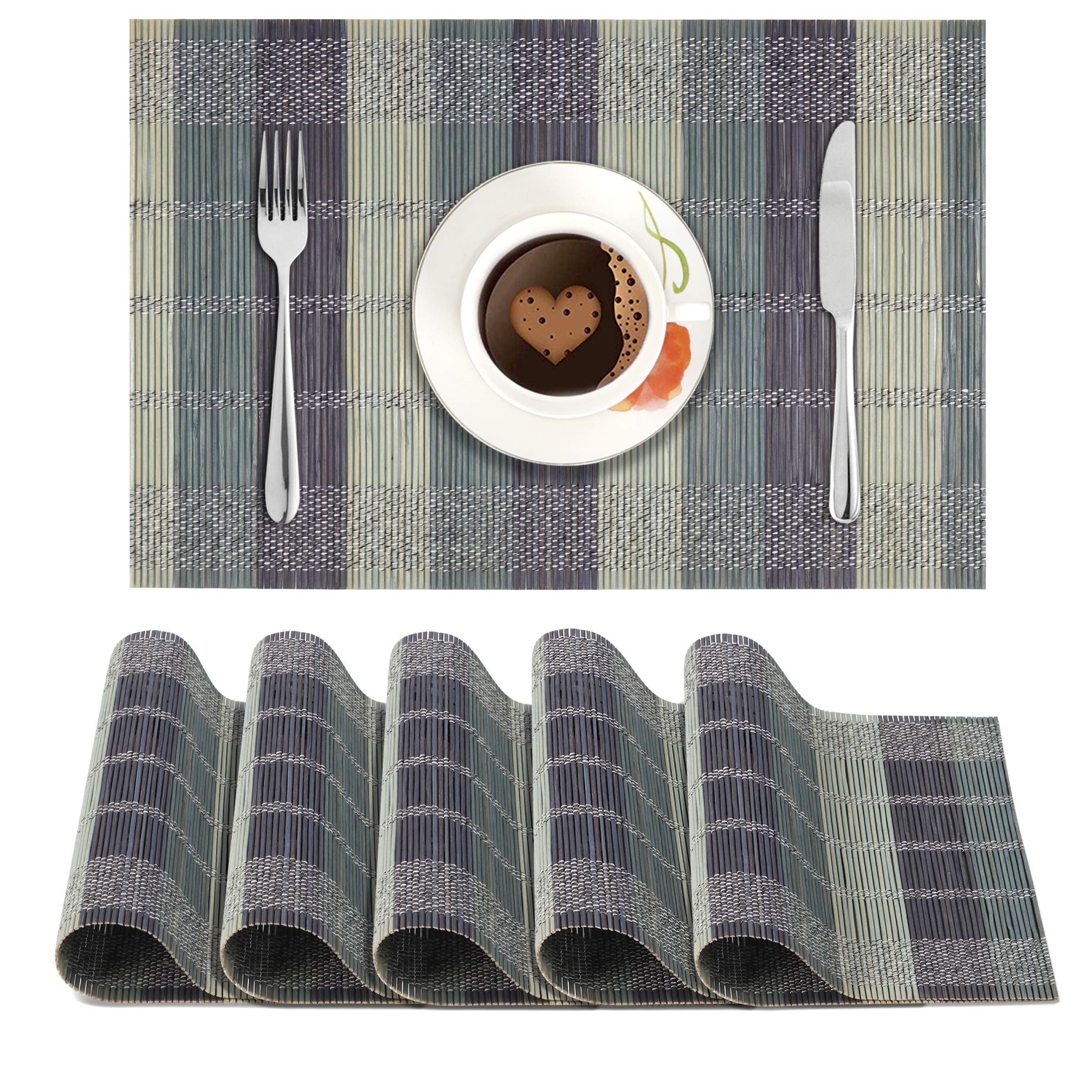 HOKIPO Heat Resistant Bamboo Table Mats Set of 6, 45 x 30cm, (AR12) Tortilla Brown (B07MVY33MT) Amazon Price History, Amazon Price Tracker