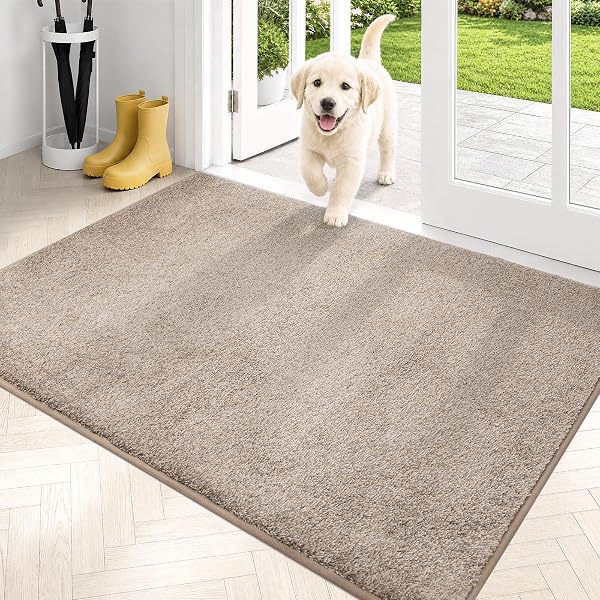PURRUGS Dirt Trapping Indoor Door Mat, 31.5" X 47", Taupe