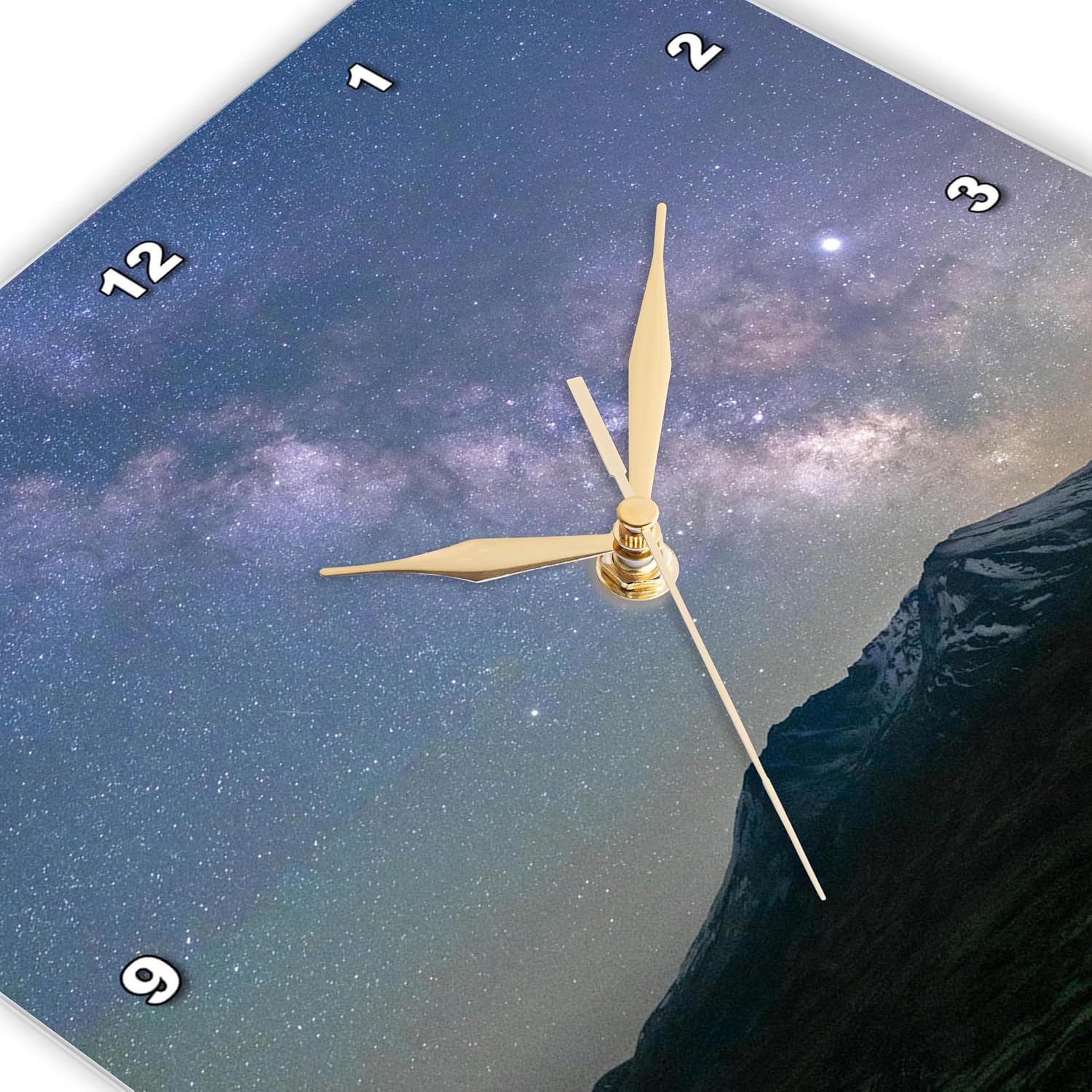 3dRose Wall Clock Silent - 15 inch - Milky Way Over Mt. St. Helens, Active stratovolcano, Washington State - Stars