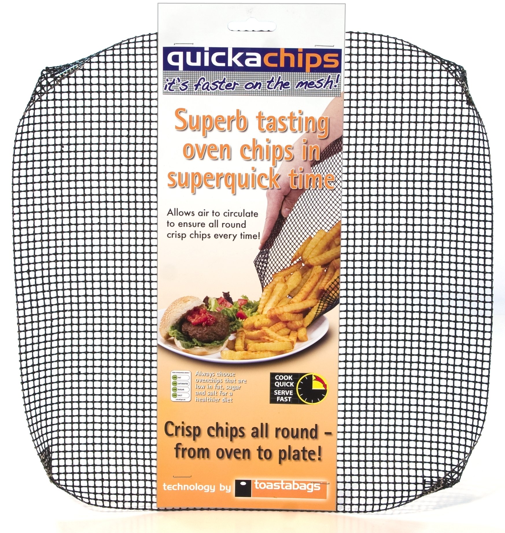 Toastabags Black Quickachips Non Stick Mesh Oven Tray - 33X33cm