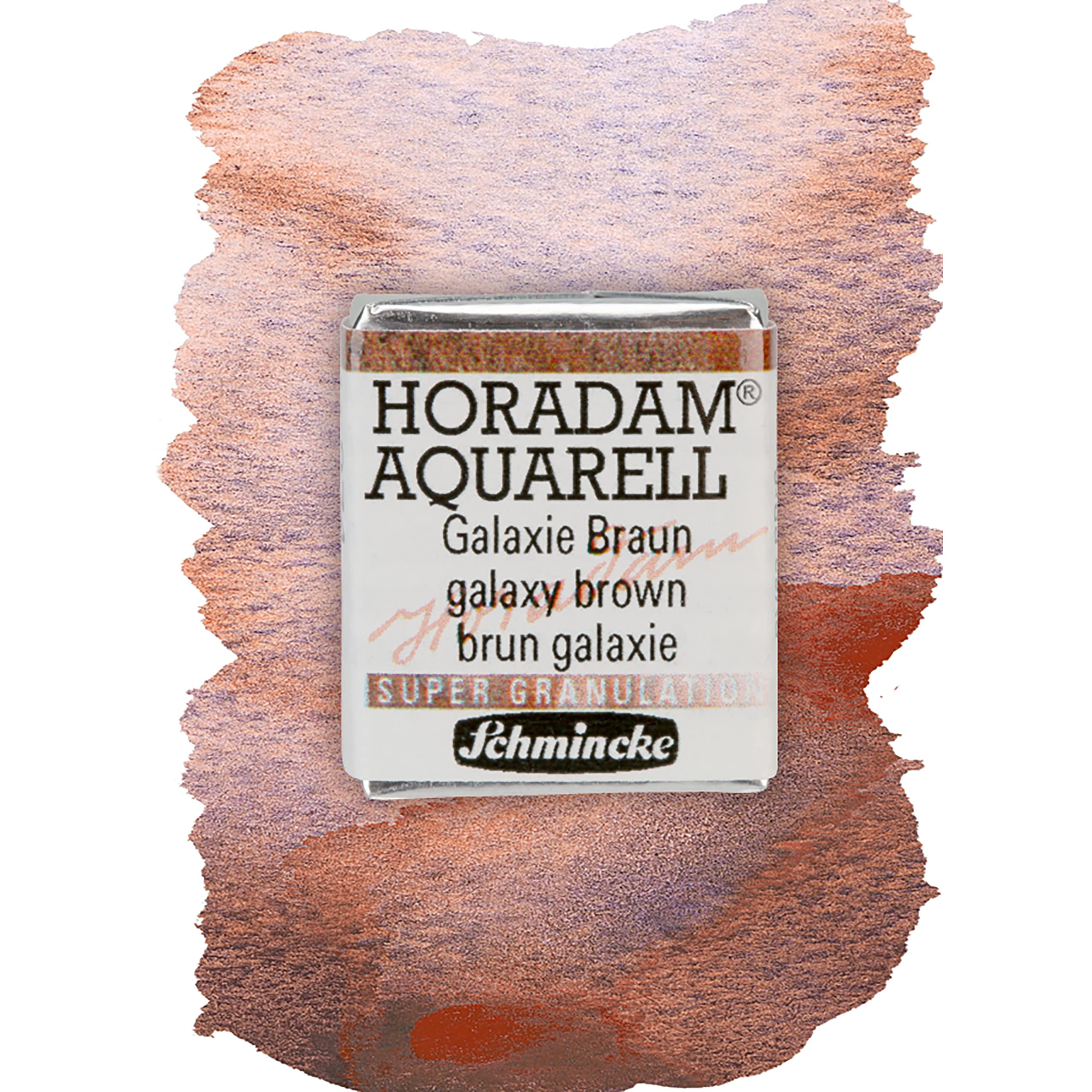 Schmincke - HORADAM® AQUARELL, Super Granulation, 14 974 044 Galaxie Brown, 1/2 Pans, Very Strong granulating Colors, Finest, Super-granulating Watercolors — image 1