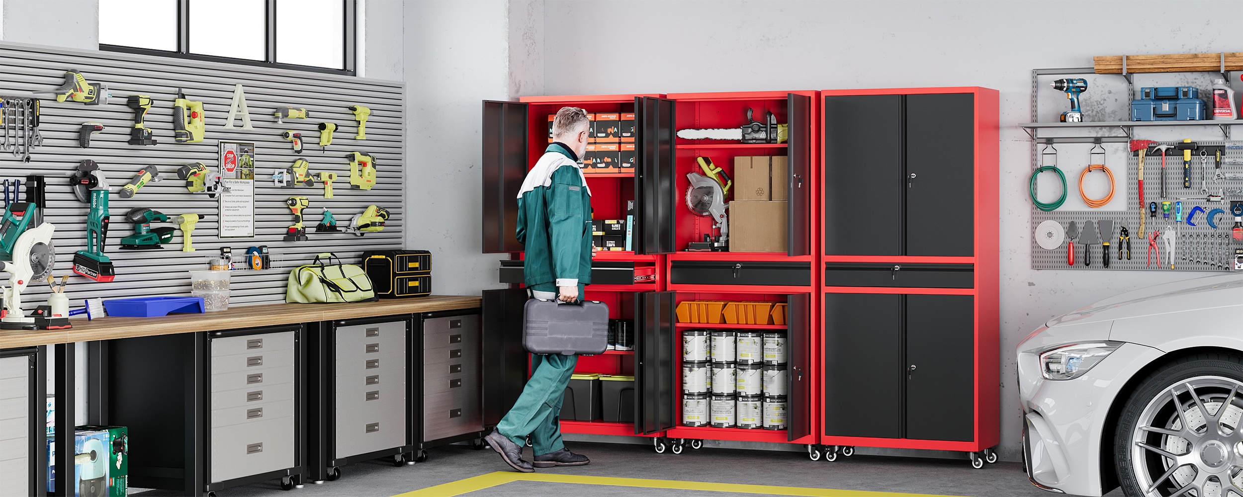 Amazon.com: Letaya Metal Garage Storage Cabinet with Wheels