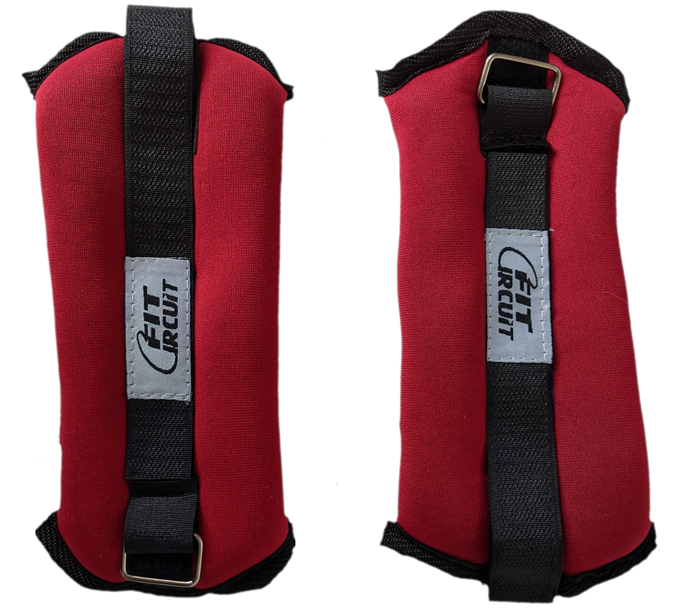 Paire de poids pour poignet/cheville (0,5 kg chacun), confortables et réglables par velcro, rouge, pour exercice, musculation ou entraînement cardio