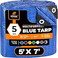 Vista 102 de Xpose Safety - Lona de polietileno ligera azul – Funda protectora multiusos, paño de goteo – duradero, impermeable, resistente a la intemperie